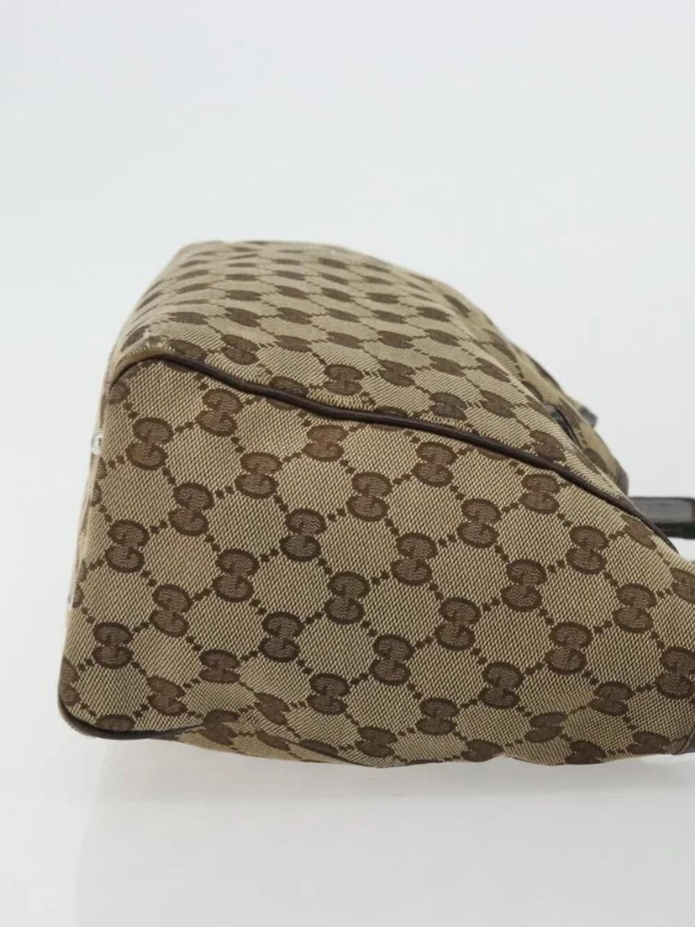 GUCCI GG Canvas Web Sherry Line Hand Bag Beige Red Green 145810 Auth 175735